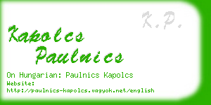 kapolcs paulnics business card